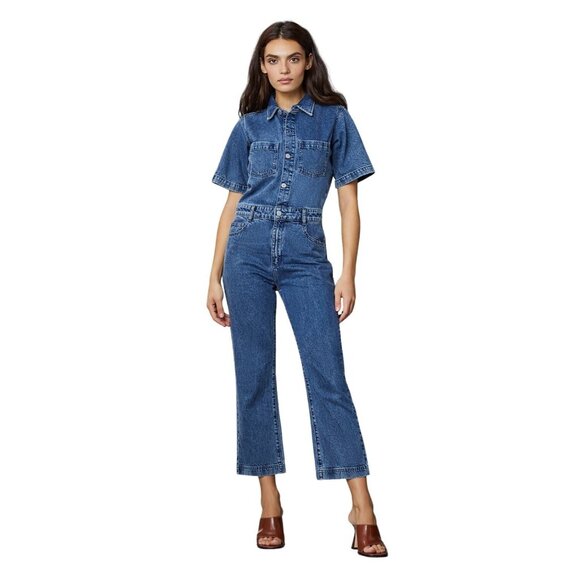 DL1961 Pants - DL1961 Hannah Denim Jumpsuit in Blue Medium Womens Jeans Denim Outfit